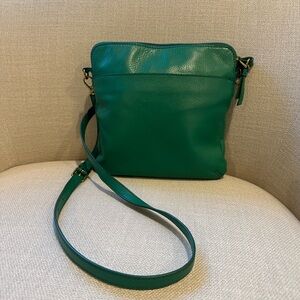 Fossil Green Leather Crossbody Bag